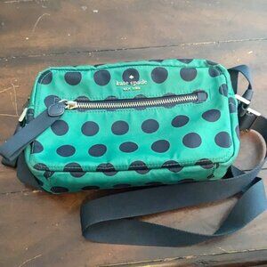 Kate Spade Green and Black Polka Dot Crossbody Bag